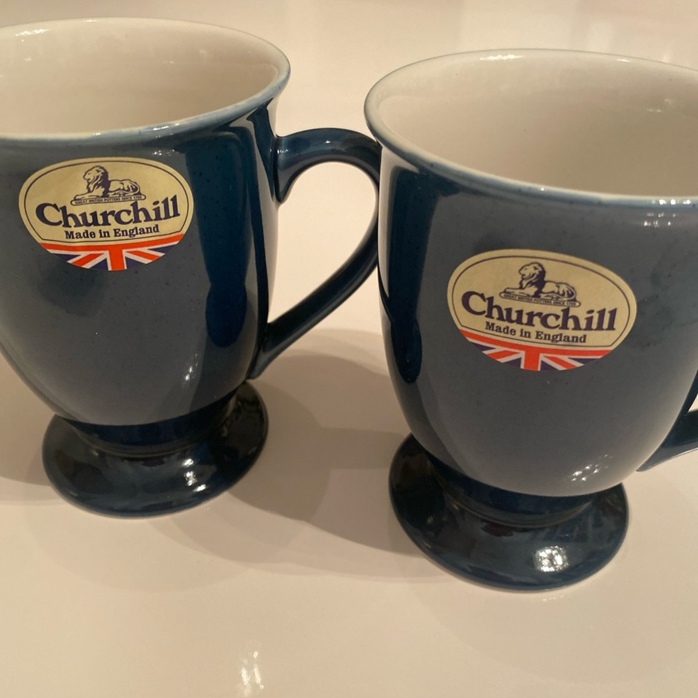 Churchill UK 🇬🇧 Blue Ceramic Mugs - Set of 2
